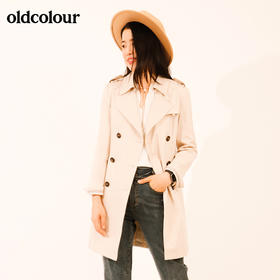 oldcolour秋季新款时尚修身中长风衣外套M33047355