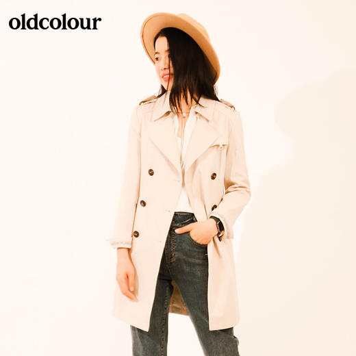 oldcolour秋季新款时尚修身中长风衣外套M33047355 商品图0