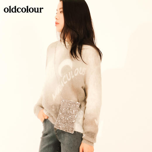 oldcolour秋季字母马海毛羊毛针织套头衫M33052307 商品图1