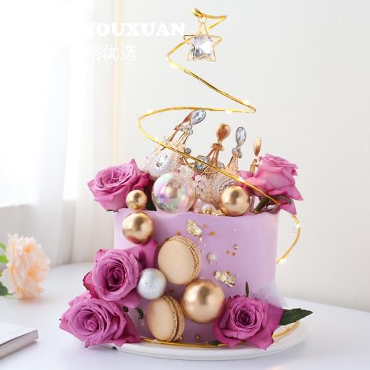 1.5磅华丽心愿 紫色玫瑰女神生日蛋糕 商品图0