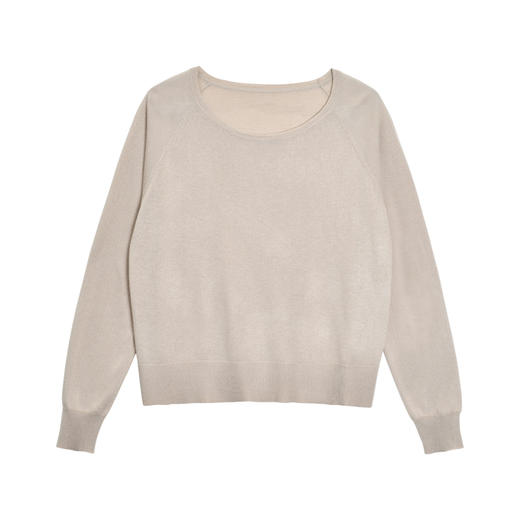 女士2021新款真丝羊绒长袖圆领套头衫 商品图4