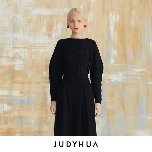 JUDYHUA 基础款纹理针织上衣 商品图5