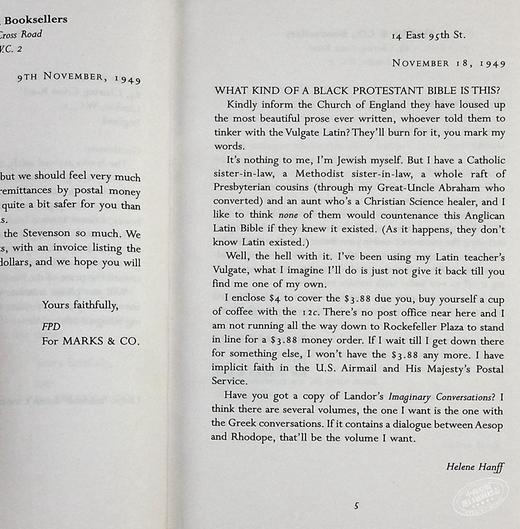 预售 查令十字路84号 十字街 英文原版小说英文版 书84 charing cross road海蓮．漢芙 北京遇上西雅图不二情书电影原著畅销书 商品图4