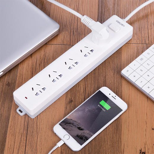得力延长线插座(3米5插位白)18254 商品图3