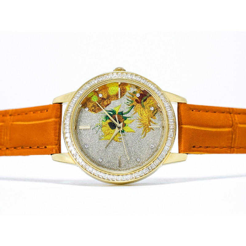 vangogh梵高腕表月光宝盒系列向日葵油画手表中秋礼盒装