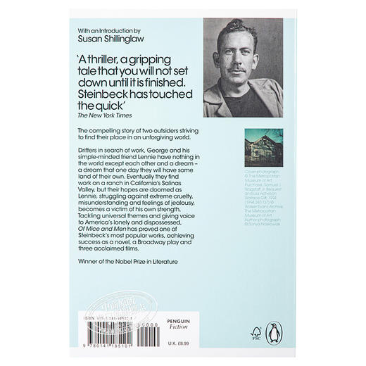 【中商原版】[英文原版]OF MICE AND MEN人鼠之间 约翰斯坦贝克John Steinbeck 商品图1