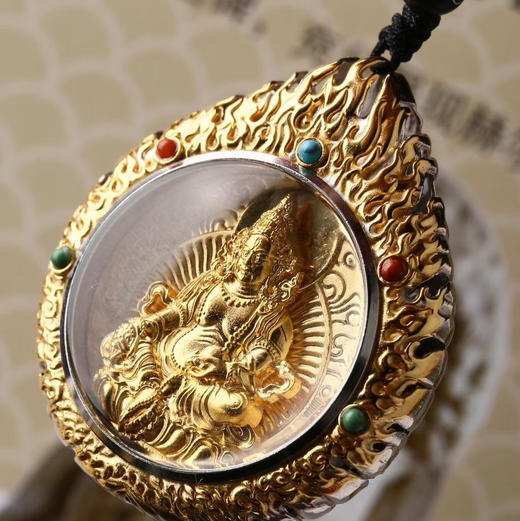 黄财尊火焰 银吊坠 商品图2