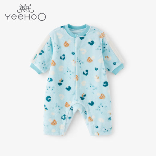 英氏男女婴儿森林襟蛤爬服波点21秋冬连体衣保暖YZJAJ31019A 商品图0