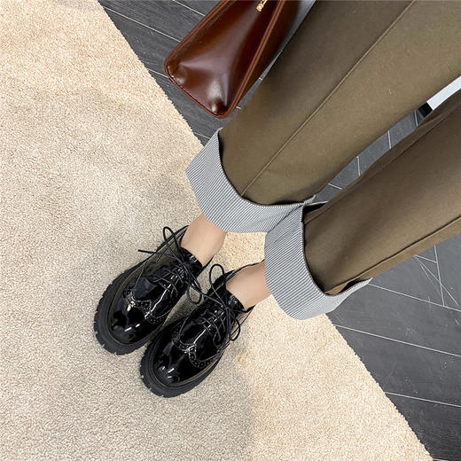 ZHR厚底女职业鞋通勤鞋英伦小皮鞋子女乐福鞋女单鞋女鞋 商品图10