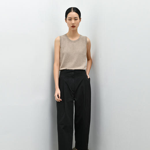 女士2021新款无染色纯羊绒针织背心 商品图2