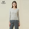 METTE羊绒世家21年女士100%山羊绒衫时尚V领修身显瘦打底针织毛衣 商品缩略图0