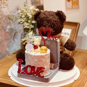 泰迪熊戒指盒蛋糕