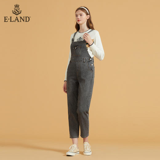 衣恋复古做旧可调节背带裤EETJB49C9M 商品图1