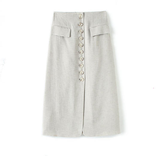 HeyDress醋酸法式半身裙女春薄款直筒开叉中长半裙高腰显瘦小众气质裙子 商品图4