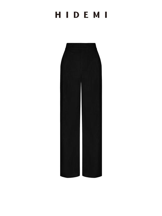 HIDEMI 简约廓形丝绒套装 衬衫/阔腿裤  米杏色/黑色 商品图8