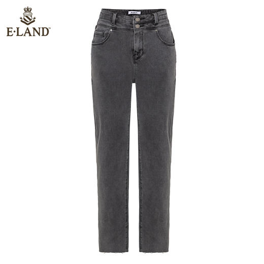 衣恋简约裤脚磨边修身牛仔裤EETJB49C2C 商品图4