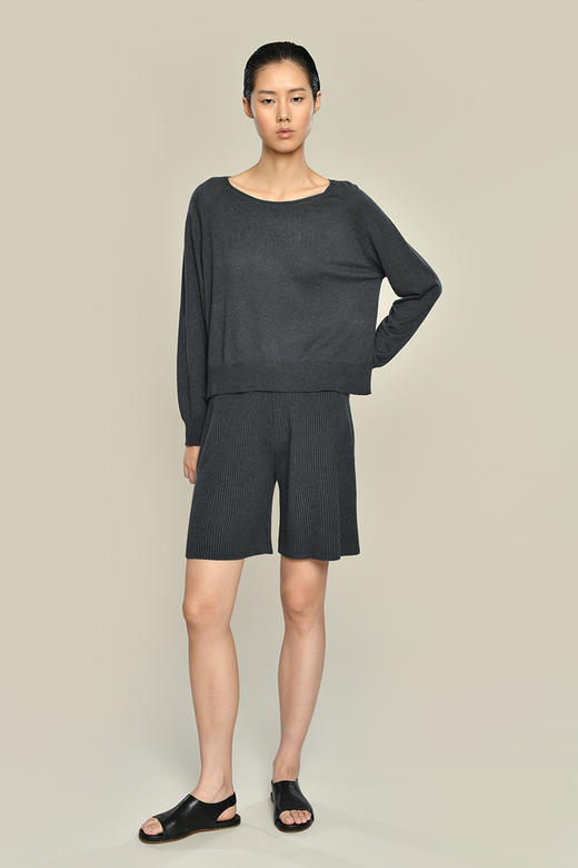 女士2021新款真丝羊绒长袖圆领套头衫 商品图6