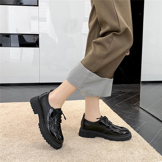 ZHR厚底女职业鞋通勤鞋英伦小皮鞋子女乐福鞋女单鞋女鞋 商品图9
