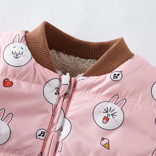 英氏秋冬儿童外套宝宝2面穿拉链衫加绒保暖棉服YRWBJ31379A01 商品图2