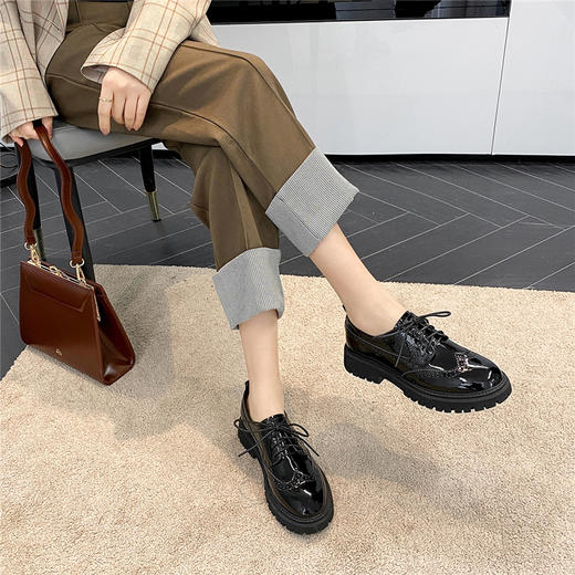 ZHR厚底女职业鞋通勤鞋英伦小皮鞋子女乐福鞋女单鞋女鞋 商品图5