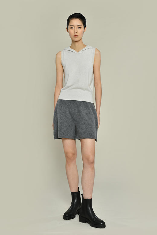 女士2021新款纯山羊绒连帽无袖针织背心 商品图6