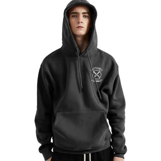 2021秋冬新款抓绒带帽休闲欧美机车范 NMT-1693潮流落肩宽松卫衣 商品图1