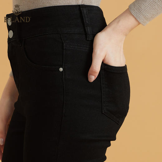 衣恋高腰弹力修身小脚牛仔裤EETJB49C1C 商品图3