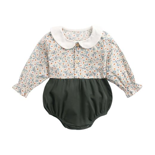 婴儿衣服春秋碎花连体衣 新生儿长袖bodysuit三角哈衣冬包屁衣ins 商品图4