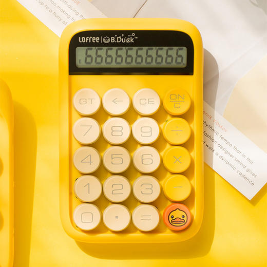 洛斐小黄鸭B.DUCK糖豆计算器EH113P会计专用女时尚可爱迷你便携财务办公个性创意无线机械轴 商品图0