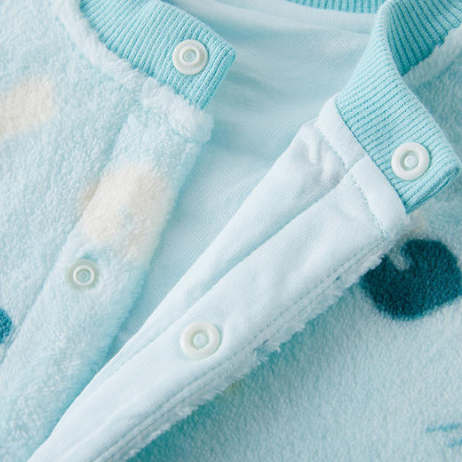 英氏男女婴儿森林襟蛤爬服波点21秋冬连体衣保暖YZJAJ31019A 商品图3