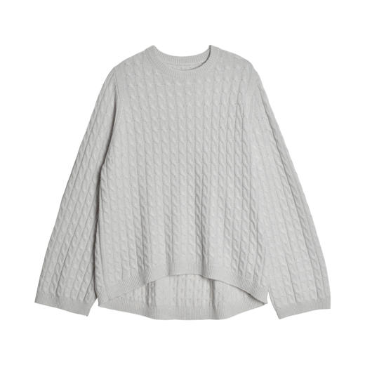 女士2021新款纯山羊绒衫廓形绞花套头衫 商品图4