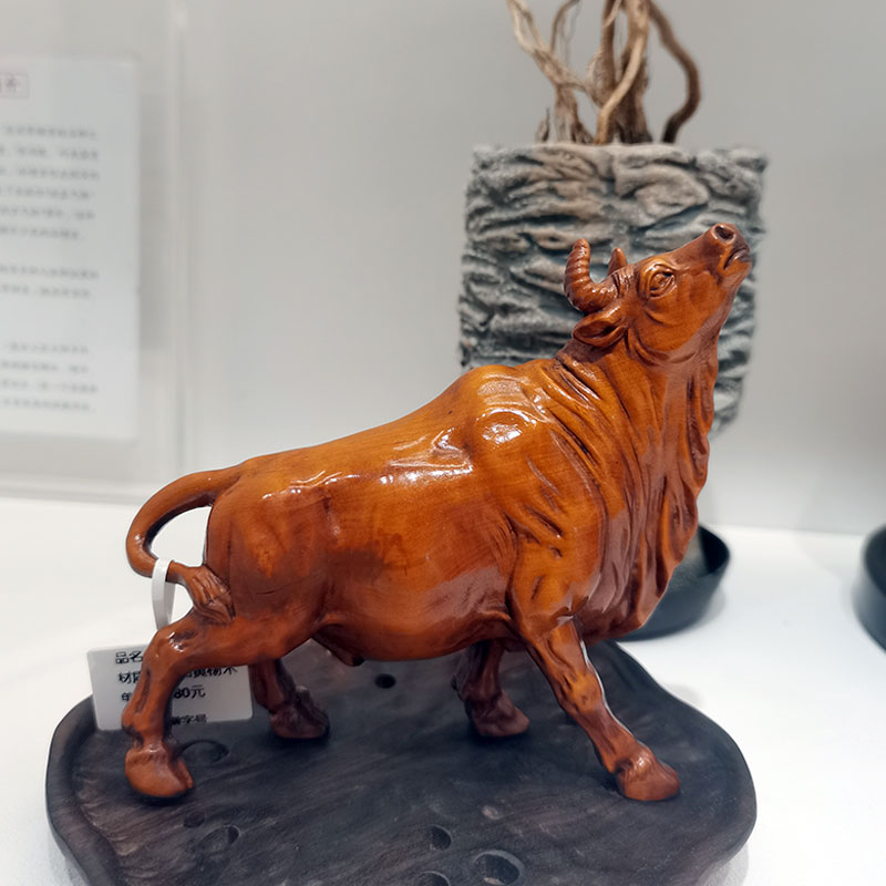 牛气冲天-小°做旧黄杨摆件