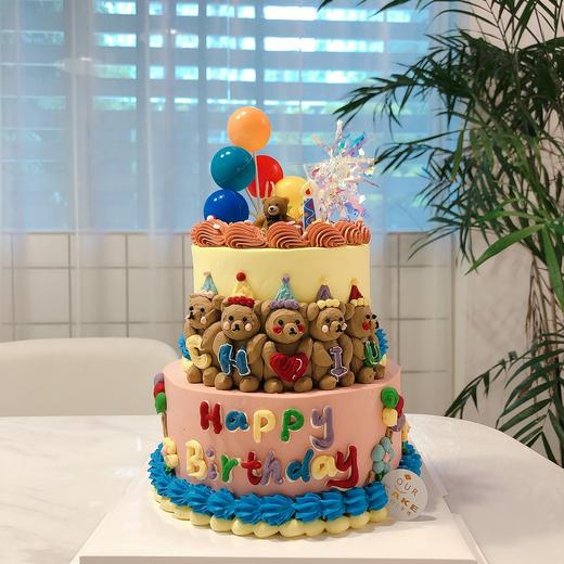 6+4小熊小双层卡通蛋糕-低糖处理无添加 商品图1
