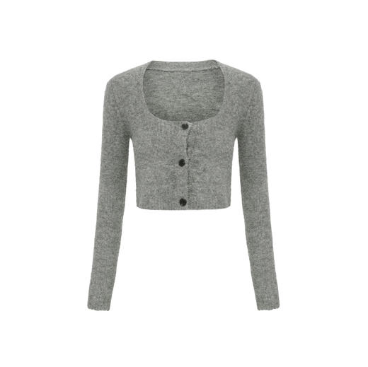 【授权商品】816法式方领系扣秋冬针织衫气质通勤短款羊毛开衫毛衣新【203816】 商品图4