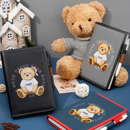 卡杰泰迪熊系列滚边手账本A5/CA5J-TD07少女心可爱风简约ins风大学生女生高级日记本 商品图1