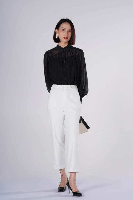 L1臣禾两件套抽褶精致雪纺衬衫9213054776 商品图5