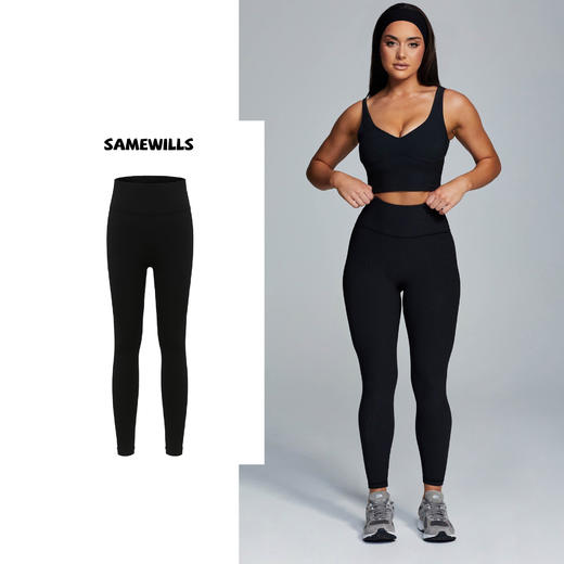 【授权商品】404欧美运动健身裤超大弹力加厚纯色无缝一体打底裤瑜伽裤秋冬新【214404】 商品图0