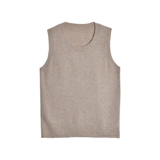 女士2021新款无染色纯羊绒针织背心 商品图4