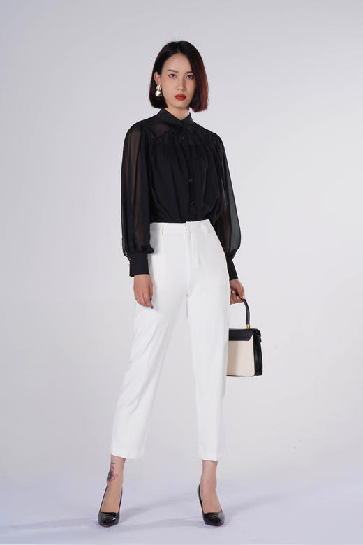 L1臣禾两件套抽褶精致雪纺衬衫9213054776 商品图3