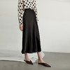 HeyDress丝缎半身裙中长款女春时尚复古高腰显瘦垂感半裙黑色斜裁裙子 商品缩略图0