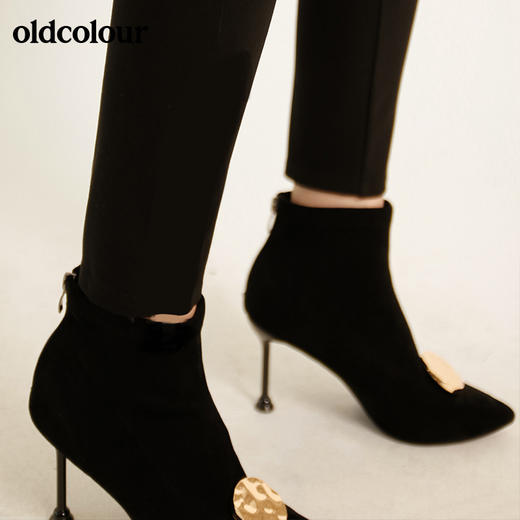 oldcolour秋季修身显瘦百搭小黑裤休闲长裤M32073220 商品图3