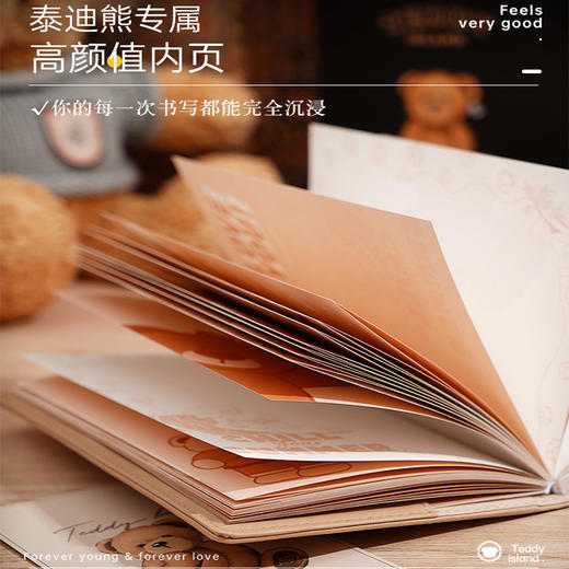 卡杰泰迪熊系列复古密码本B6/CB6J-TD05女孩日记本带锁女生秘密男生小学生儿童复古带锁日记本创意手帐本 商品图4