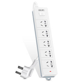 得力延长线插座(3米5插位白)18254