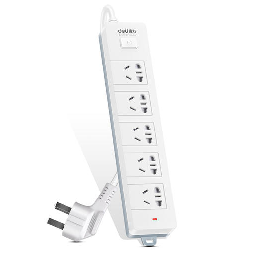 得力延长线插座(3米5插位白)18254 商品图0