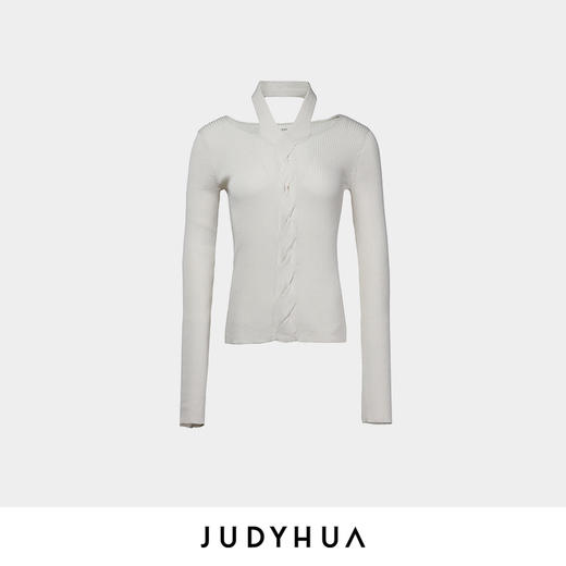 JUDYHUA 前领绞花设计针织上衣 JHB3M013 商品图3