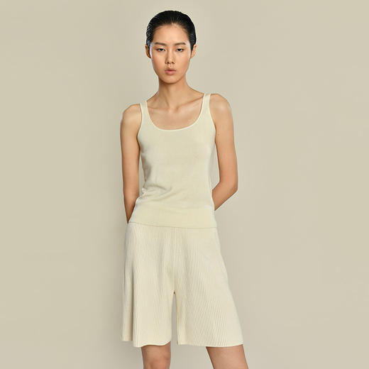 女士2021新款真丝羊绒U型领针织吊带背心 商品图2