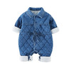 满月婴儿衣服男女宝宝牛仔连体衣秋款哈衣洋气爬服可爱外出厚抱衣 商品缩略图4