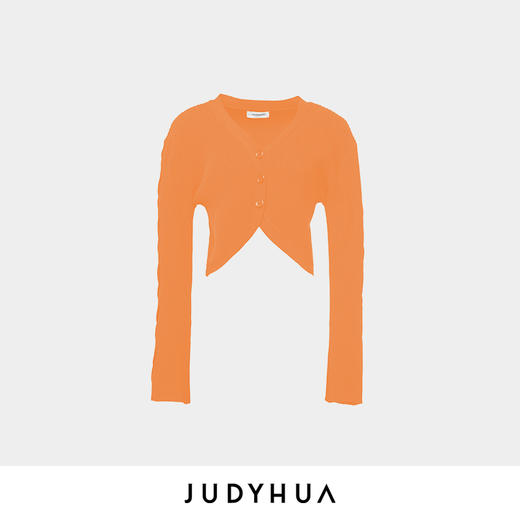 JUDYHUA 弧线门襟设计短开衫 商品图4