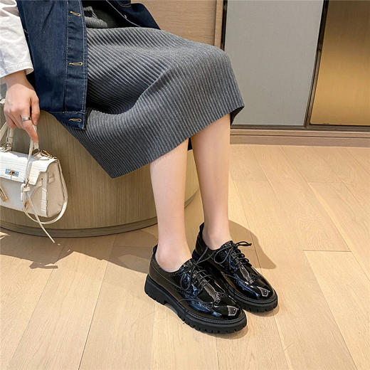 ZHR厚底女职业鞋通勤鞋英伦小皮鞋子女乐福鞋女单鞋女鞋 商品图14