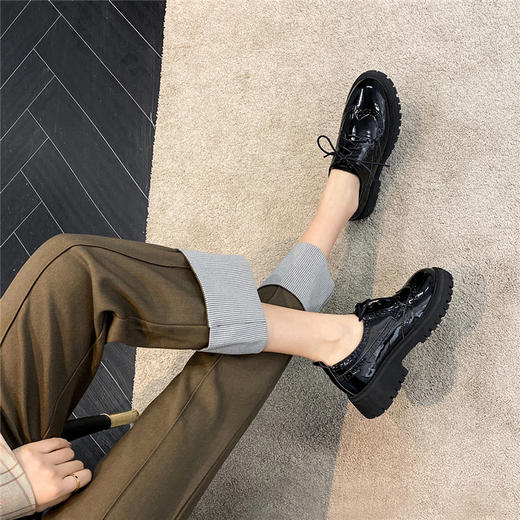 ZHR厚底女职业鞋通勤鞋英伦小皮鞋子女乐福鞋女单鞋女鞋 商品图6